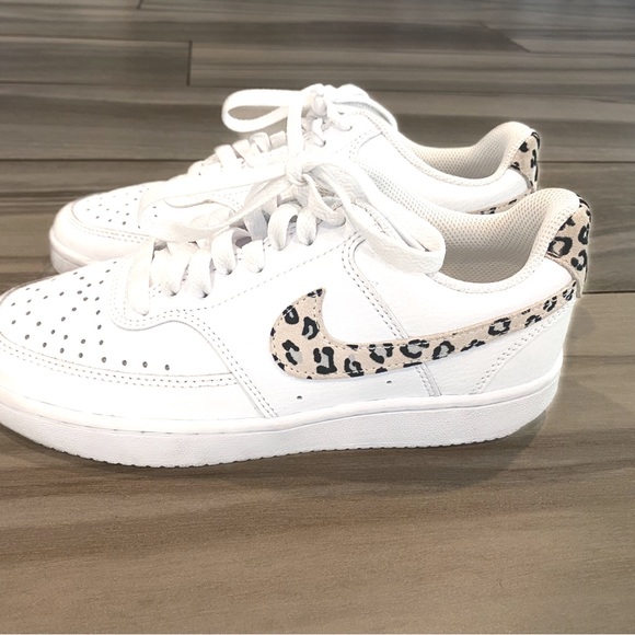 Nike Court Vision Low Sneakers White/Leopard - Picture 4 of 8